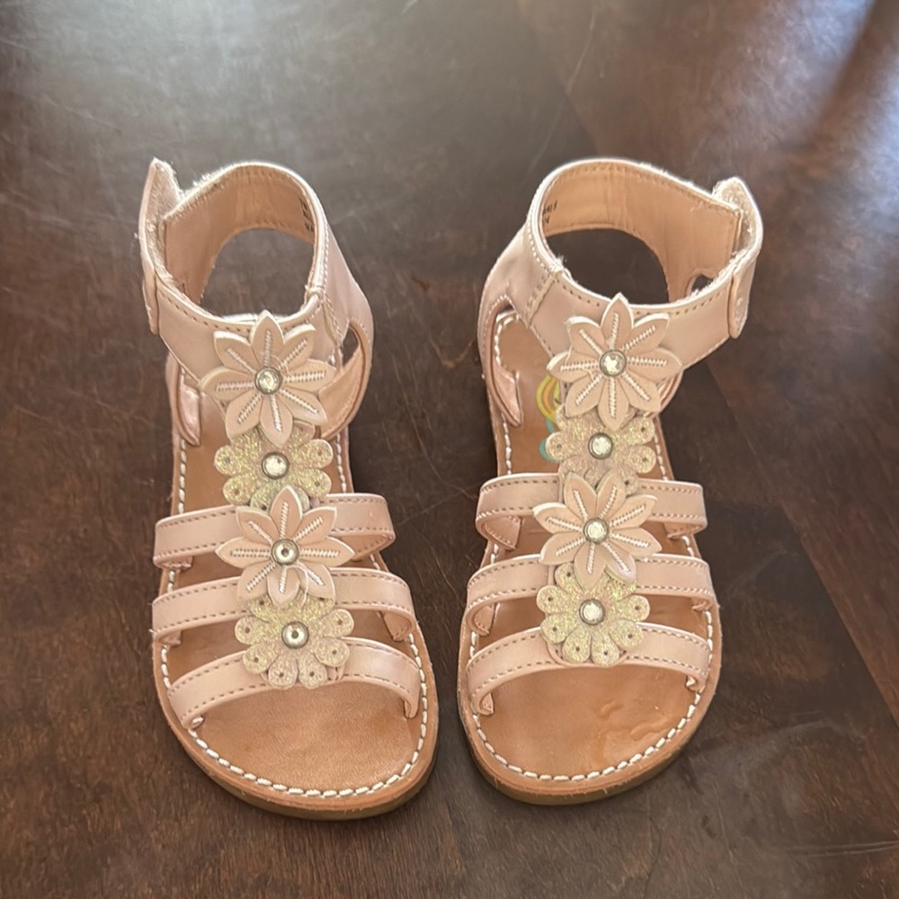 Pink Floral Kids Sandals